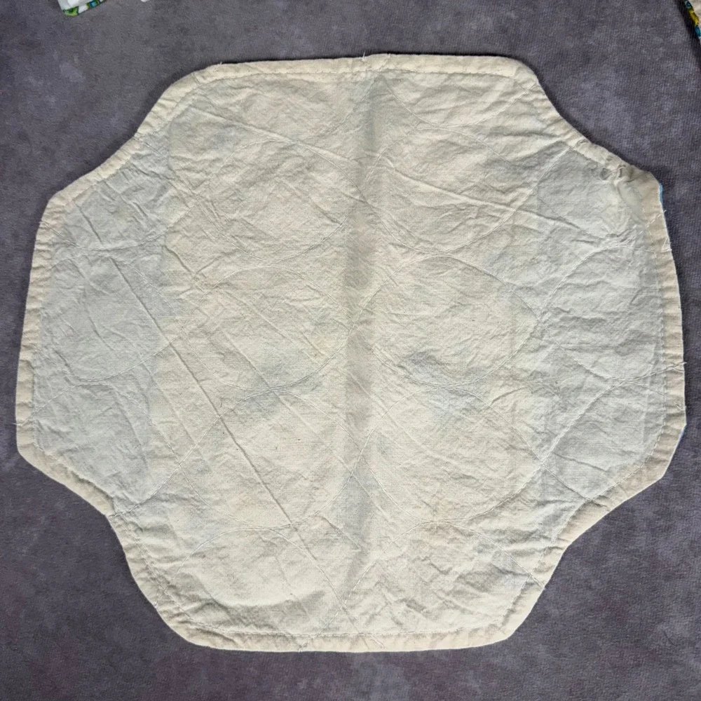 Vtg Baby Nursery Set Bunny Turtle Butterfly 5pc Quilted Pad Curtains Burp Cloth